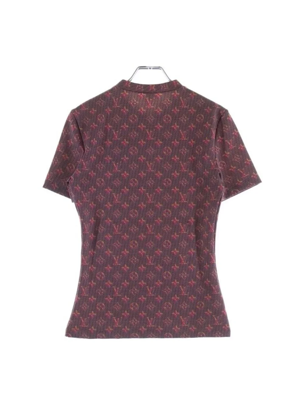 Louis Vuitton Monogram T-Shirt Short Sleeve Top Nylon Polyurethane Red XS